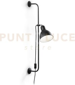 Shower applique a parete 1 luce attacco e27 in metallo nero
