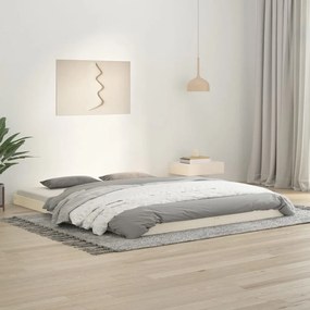 Giroletto Senza Materasso Bianco 160x200 Cm Legno Massello Pino /