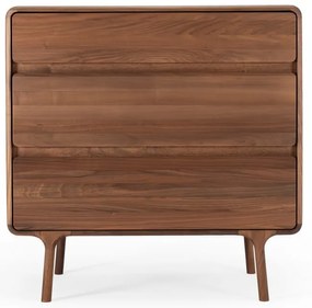 Cassettiera marrone in noce massiccio 90x90x45 cm Fawn – Gazzda