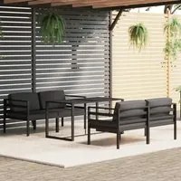 Set Divani da Giardino 5 pz con Cuscini in Alluminio Antracite 3115924