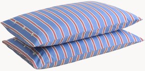 Set di 2 federe in percalle di cotone Striped Blue
