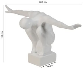 Decorazione da tavolo 19,5 x 16 x 38,5 cm resina/bianca