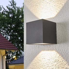 Applique da esterni a LED Merjem Lucande, Alluminio / Grigio / Zincato, Alluminio, Moderno, Applique LED da esterni