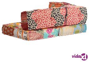 vidaXL Pouf in Tessuto Patchwork