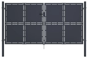 Cancello Per Giardino İn Acciaio 300x150 Cm Antracite /