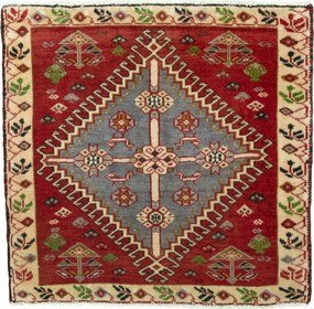 Shiraz Tappeto persiano 60x60 Rosso (Iran) Annodato A Mano