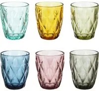 Set 6 bicchieri acqua colorati vetro Gemma