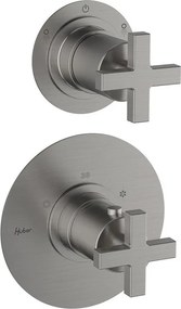 Rubinetto per doccia getto laminare cristallino ad incasso termostatico Los Angeles cromo satinato HUBER