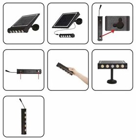 Lampada solare LED da parete con sensore movimento LED/8W/3,7V 4000 mAh 4000K IP