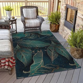 Tappeto color petrolio lavabile 80x150 cm Midnight Jungle – Mila Home
