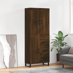 Credenza rovere marrone 69,5x34x180 cm in legno multistrato