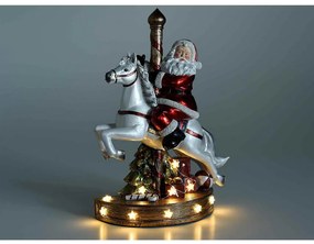Carillon Babbo Natale a Cavallo con Luci e Musica