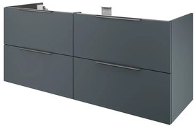 Mobile da bagno sotto lavabo SENSEA Neo grigio laccato lucido L 150 x H 64 x P 48 cm 4 cassetti, lavabo non incluso