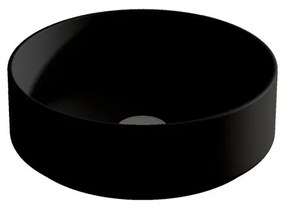 Lavabo da appoggio COLORS VISOBATH tondo piletta non inclusa in ceramica nero piletta non inclusa