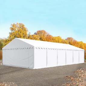 TOOLPORT 6x12 m tenda capannone, PVC 750, telaio perimetrale, bianco - (7256)