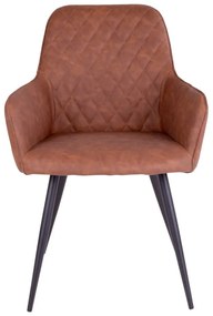 Set di sedie da pranzo marrone in imbottito con braccioli 2 pz Harbo – House Nordic