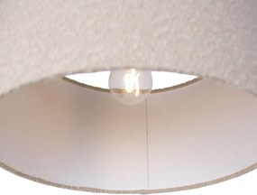 Lampada a sospensione nera con tessuto teddy beige 35cm 3 luci - Cava