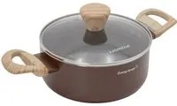 Casseruola 18 cm marrone scritta Cooking Therapy con coperchio