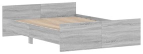 Giroletto con testiera e pediera grigio sonoma 135x190 cm