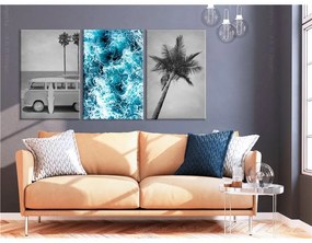 Quadro Holiday Memories (3 Parts)  Colore Blu, Dimensioni e Misure 120x60