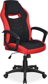 Poltrona girevole Camaro in tessuto nero/rosso – 59x49x106 cm