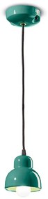 Lampadario Vintage Decò Berimbau Ceramica Turchese 1 Luce E14
