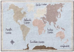 Tappeto per bambini in cotone lavabile Vintage Map, fatto a mano