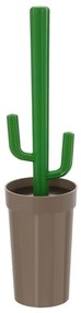 Scopino WC Cactus da appoggio tortora in plastica con setole nere