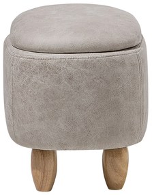 Pouf in tessuto similpelle grigio chiaro RHINO Beliani