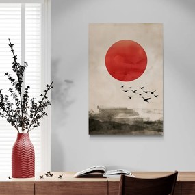 Quadro su tela – Japandi magia della luna rossa