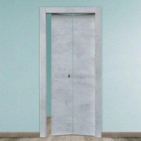 Porta interna pieghevole a libro simmetrica Cemento in MDF colore cemento grigio, L 80 x H 210 cm, apertura a destra