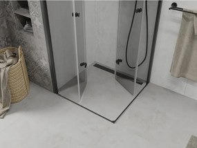 Mexen Lima Duo cabina doccia pieghevole 90 x 90 cm, trasparente, nera - 856-090-090-70-00-02