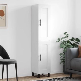Credenza 34,5x34x180 Cm İn Legno Multistrato Bianco Lucido /