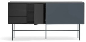 Cassettiera bassa nero-antracite con ante scorrevoli 180x91 cm Nube - Teulat