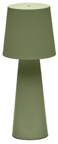 Kave Home - Lampada da tavolo grande da esterni Arenys in metallo con finitura in verde