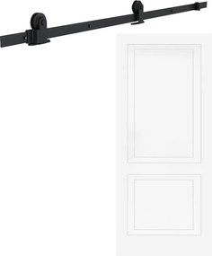 Porta scorrevole reversibile Clew in mdf bianco, L 92.5 x H 211.5 cm, con binario Indus
