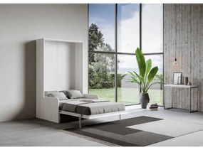 Letto scomparsa a una piazza e mezza a 120 cm KENTARO SOFŔ Bianco Frassino