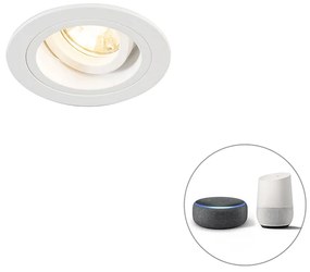 Faretto incasso intelligente bianco rotondo orientabile incl. Wifi GU10 - Chuck