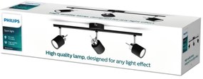 Philips - Faretto MERANTI 3xGU10/35W/230V nero
