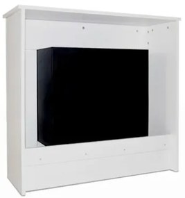 Camino a bioetanolo da terra in legno bianco Made in Italy Michelangelo 96x36x90h