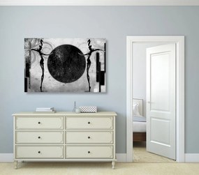Quadro su tela – Danza africana in bianco e nero