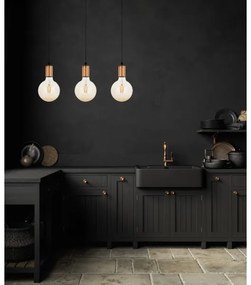 Lampadario a sospensione con filo MIROS 3xE27/60W/230V nero/rame