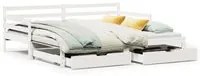 Dormeuse Letto Estraibile e Cassetti Bianco 90x190cm Legno Pino 3302176