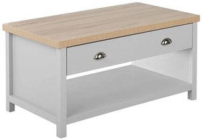 Tavolino da caffè legno chiaro e grigio 99 x 55 cm CLIO Beliani