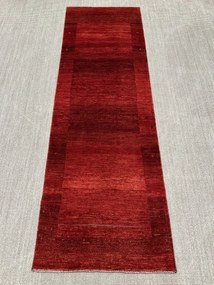 Loribaft Tappeto 250 x 80 Rosso (Iran) Annodato A Mano