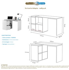 Scrivania multiposizione Adapta 008311A