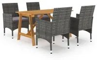 Set Mobili da Pranzo per Giardino 5 pz Grigio 3068736