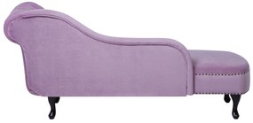 Chaise longue destra in velluto viola lilla NIMES Beliani