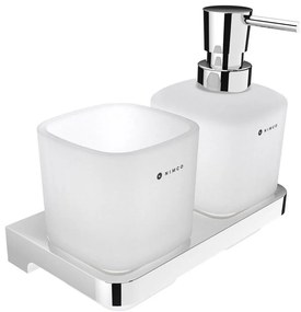 NIMCO MA 2905831C-26 - Distributore di sapone a parete e portaspazzolino MAYA 320 mm