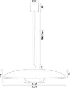 Argon 8870 - Lampada a sospensione con cavo BOLTON LED/12,5W/230V 3000K terracotta